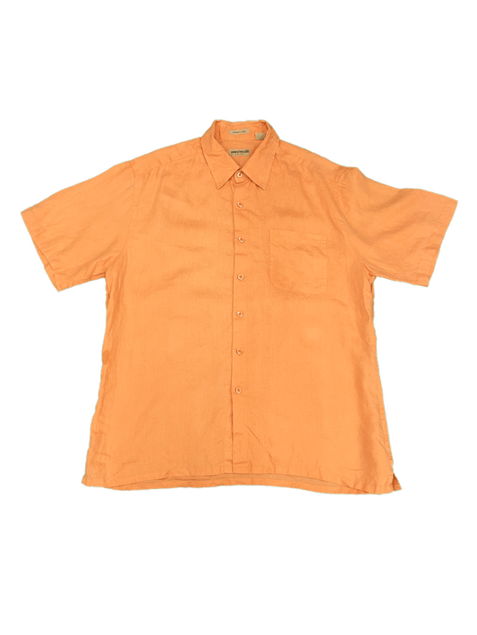 NATURAL BLUE BY VISITOR S/S LINEN SHIRT